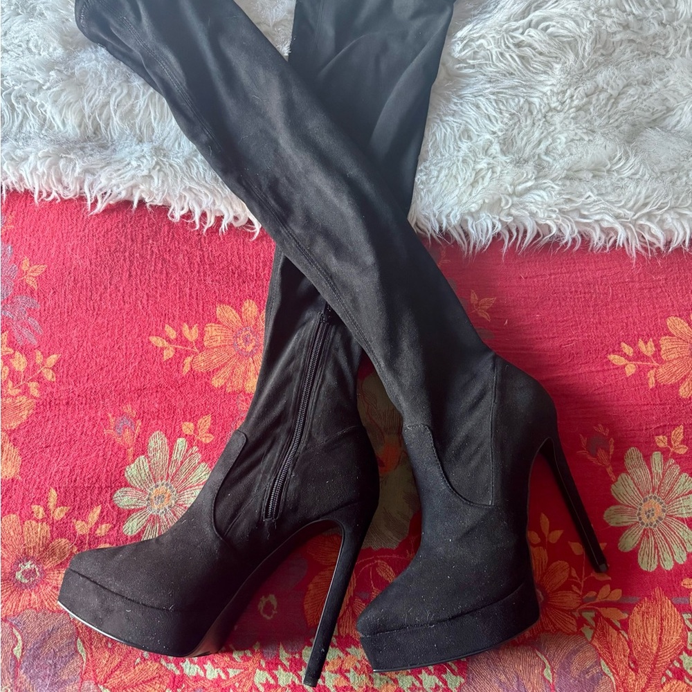 Steve Madden Black Over the Knee Boots
